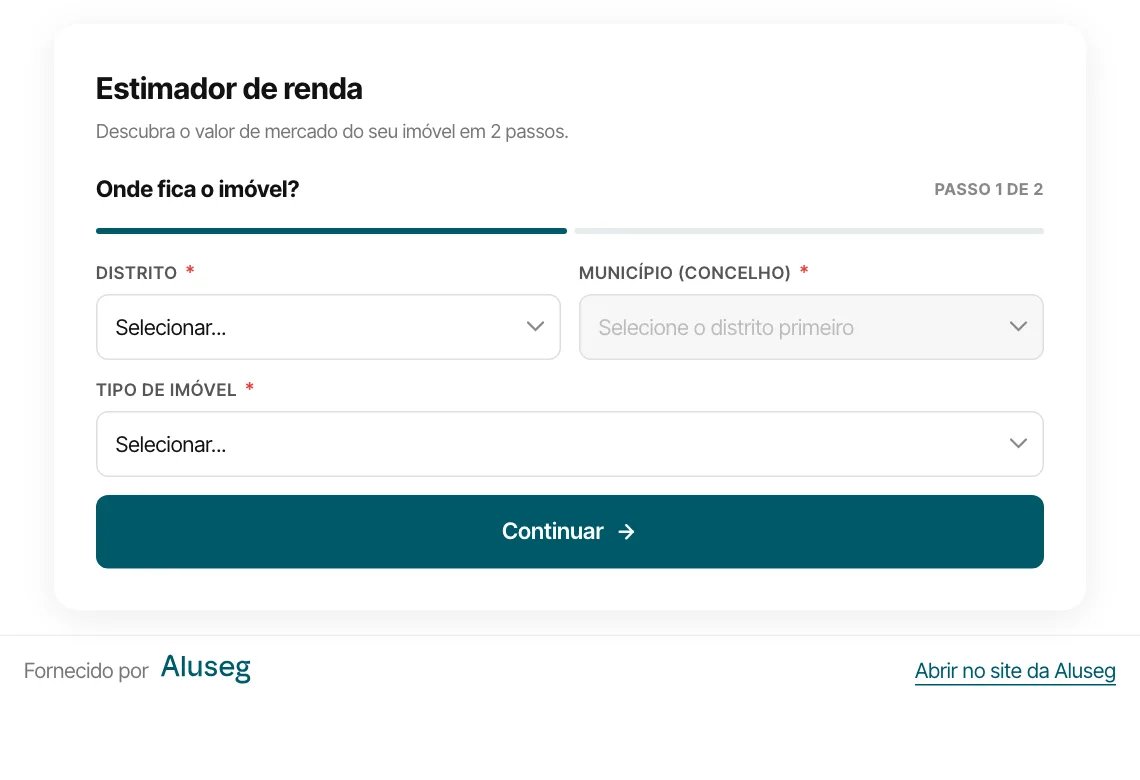 Simulador de renda de mercado por Aluseg