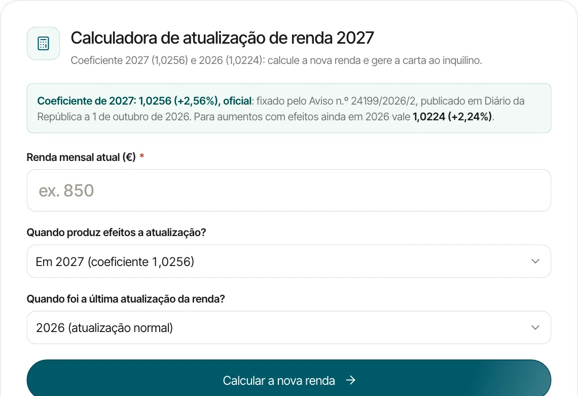 Calculadora de atualização de renda por Aluseg