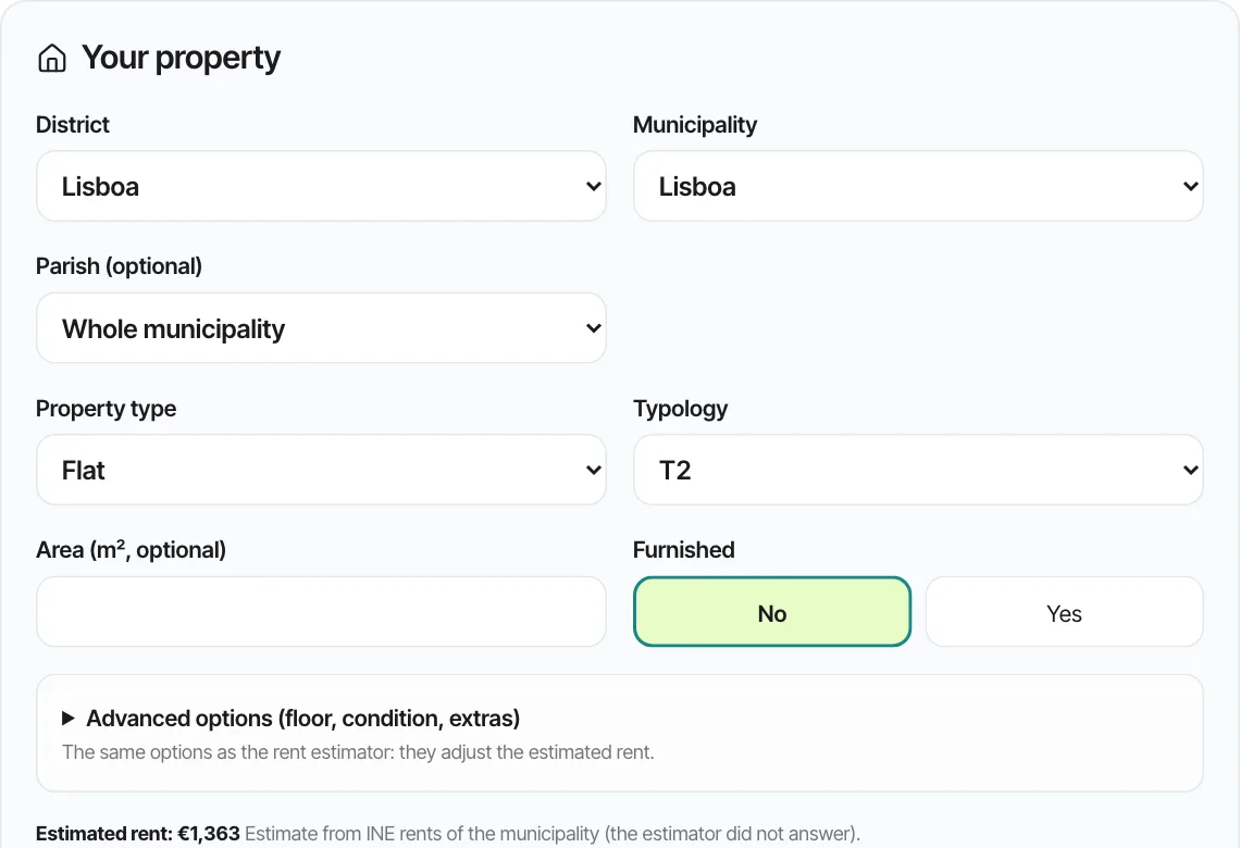 Rental yield simulator by Aluseg